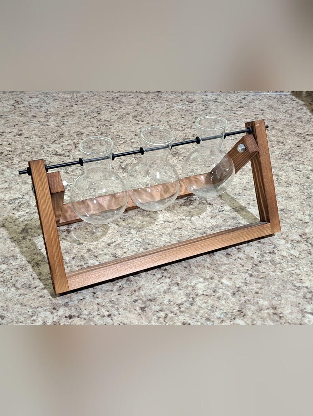 Glass Plant Terrarium With Wooden Stand Plant Propagation Vase